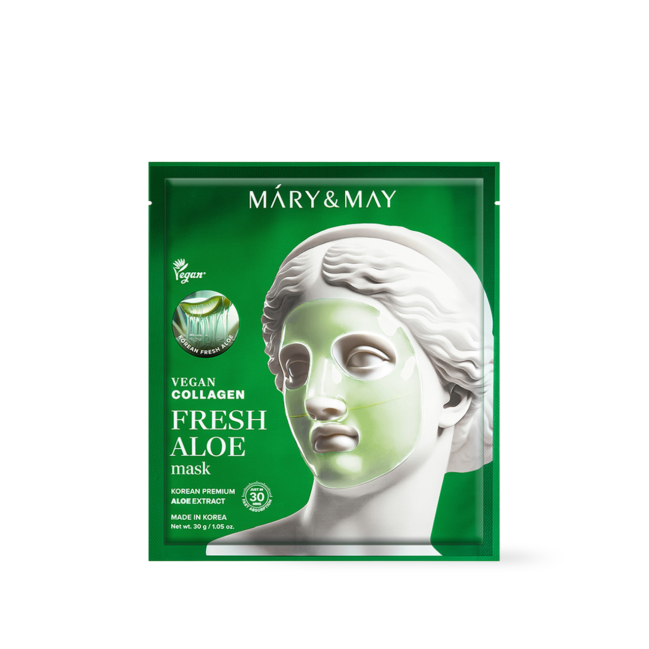 Mary&May Vegan Collagen Fresh Aloe Mask (30g x4)