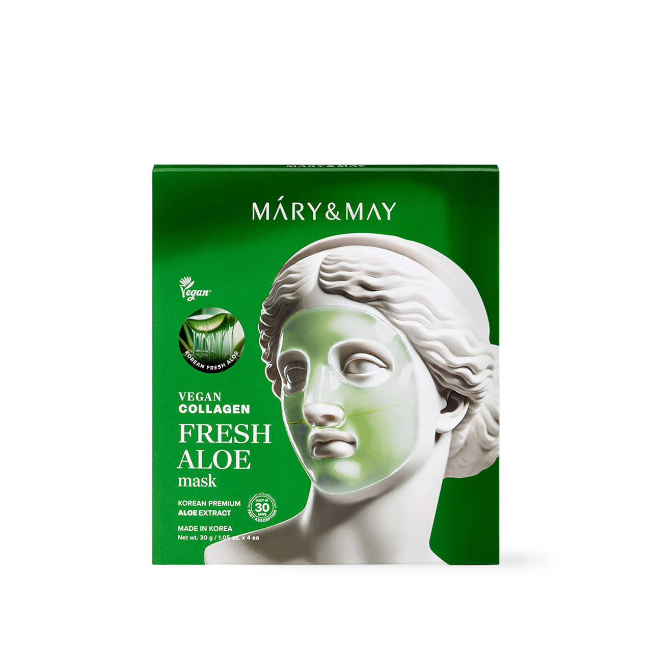 Mary&May Vegan Collagen Fresh Aloe Mask (30g x4)