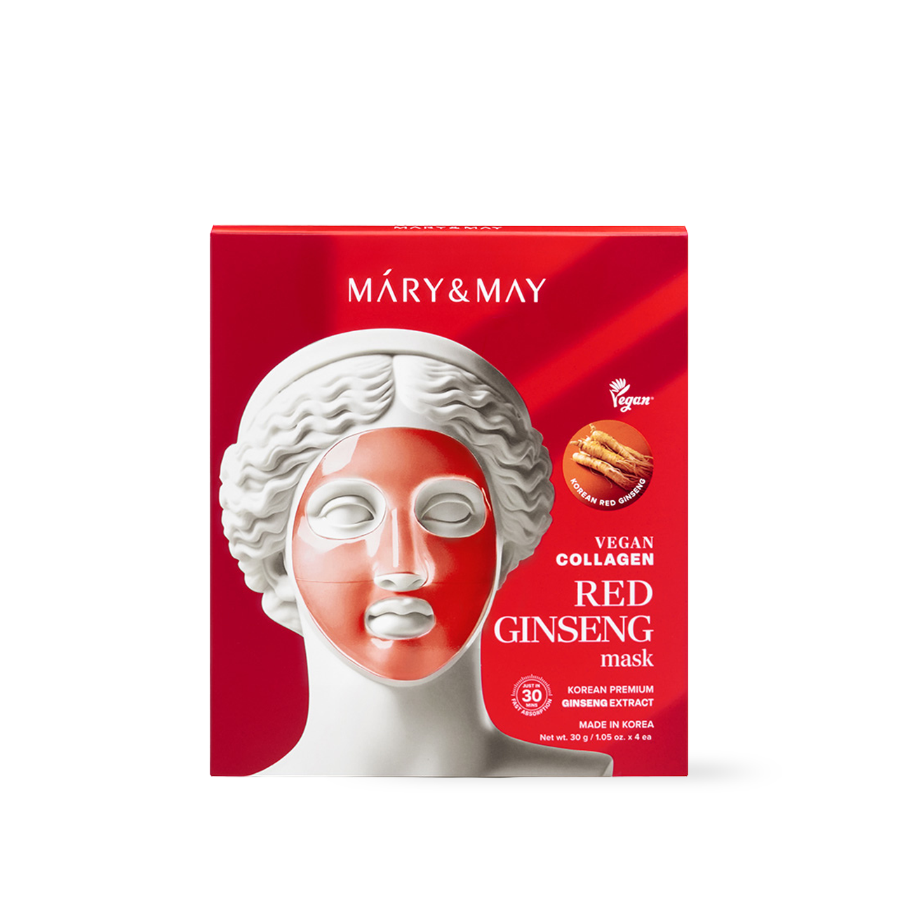 Mary&May Vegan Collagen Red Ginseng Mask (30g x4)