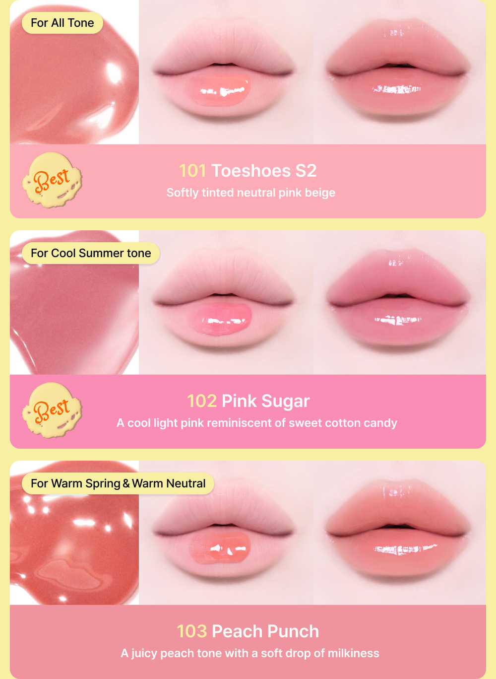 Tiptoe Glowit Sorbet Tint 4.5ml - 12 Colors