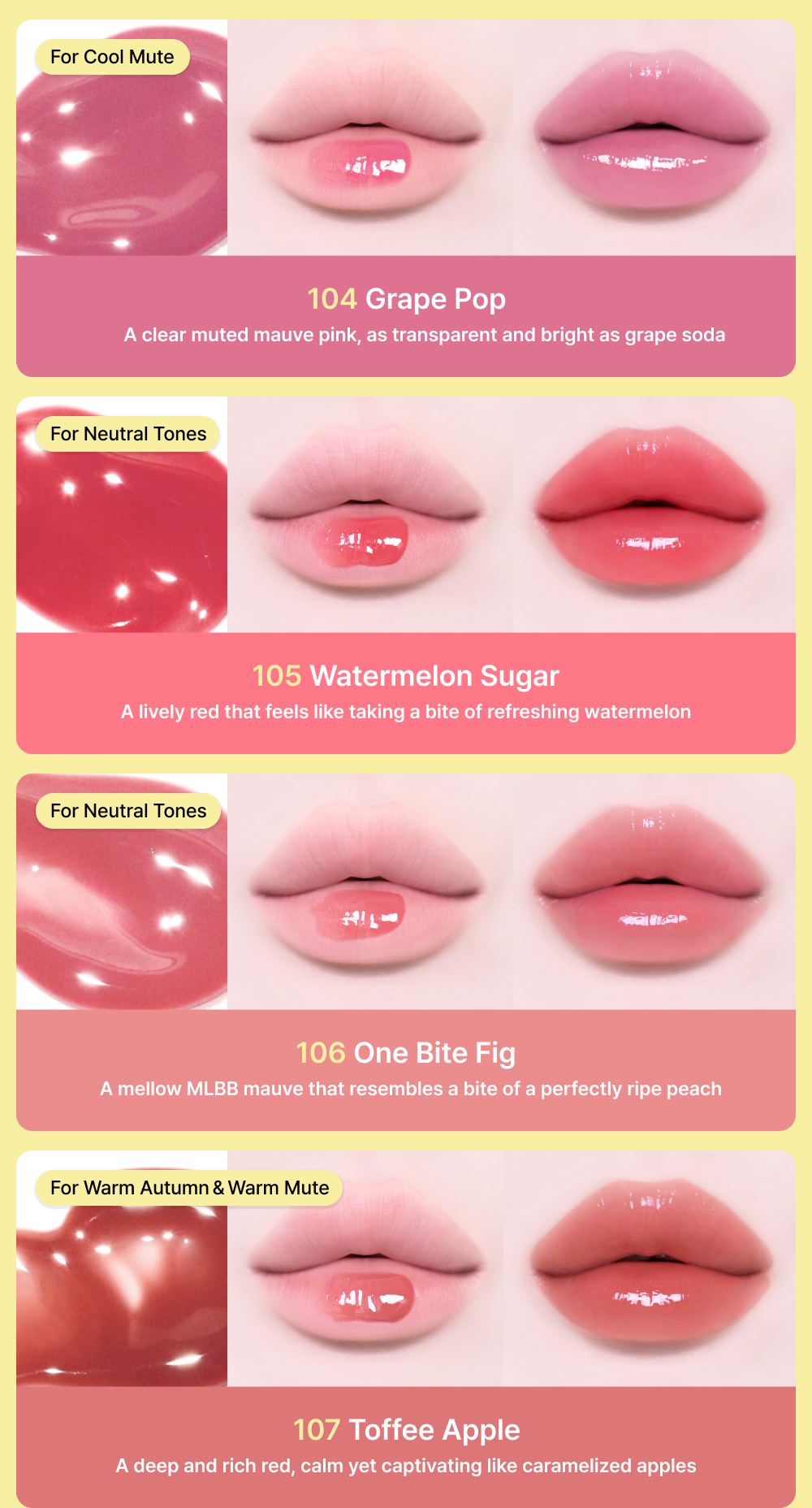 Tiptoe Glowit Sorbet Tint 4.5ml - 12 Colors