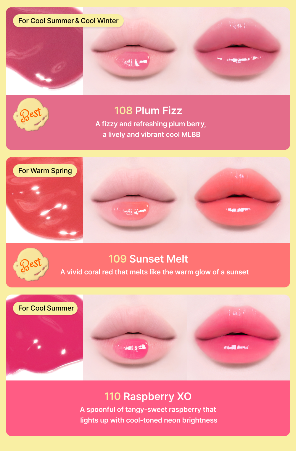 Tiptoe Glowit Sorbet Tint 4.5ml - 12 Colors