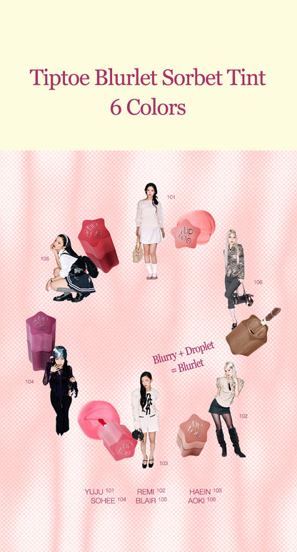 Tiptoe Blurlet Sorbet Tint 4ml - 6 Colors