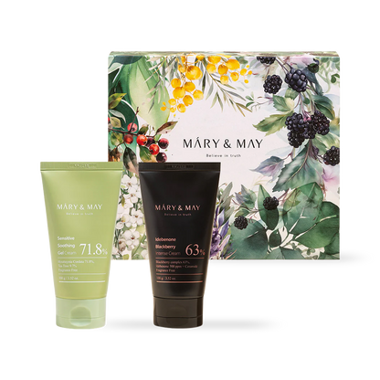 Mary&May Soothing Gel Cream+Idebenone Blackberry Cream Duo Set 100g x2