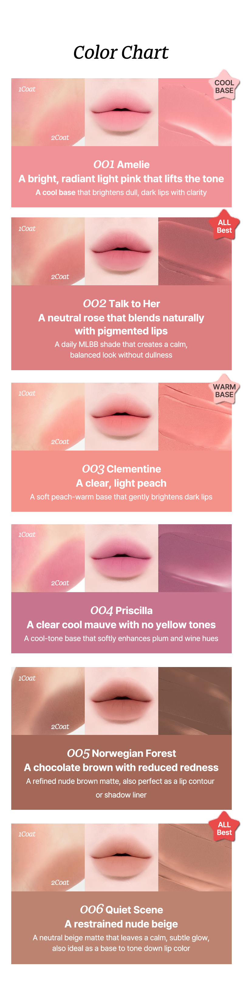 Tiptoe Mousse Tang Lip Matter - 6 Colors