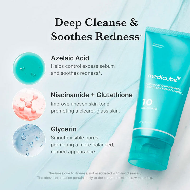 medicube Azelaic Acid Niacinamide Deep Clean Foam Cleanser 120g-4