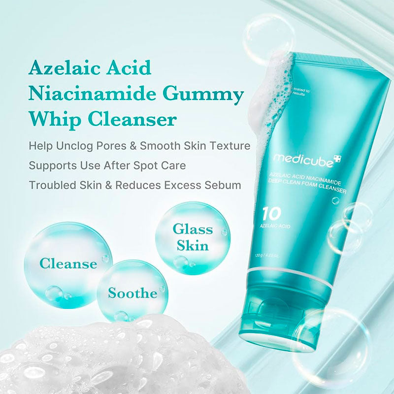 medicube Azelaic Acid Niacinamide Deep Clean Foam Cleanser 120g-3