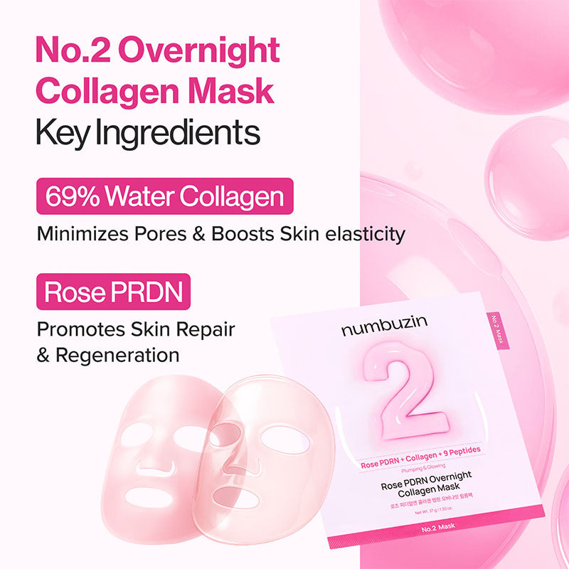 numbuzin No.2 Rose PDRN Overnight Collagen Mask 37ml-3