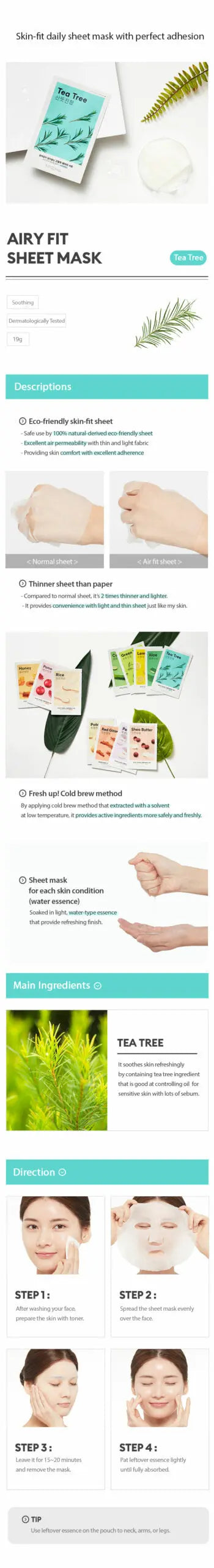 MISSHA Airy Fit Sheet Mask Tea Tree-1