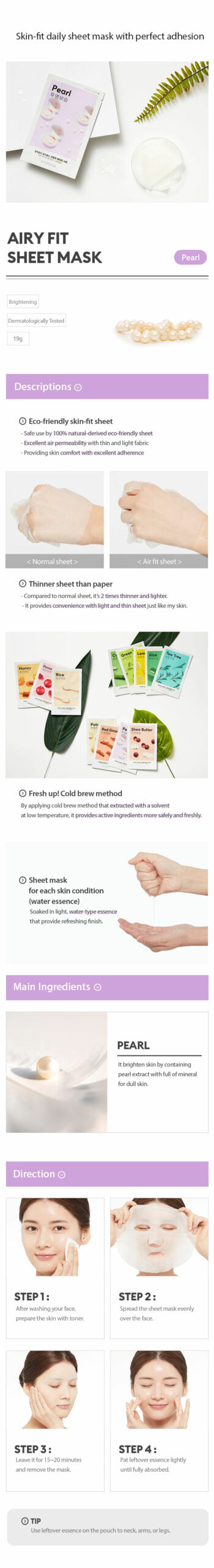 MISSHA Airy Fit Sheet Mask Pearl-1