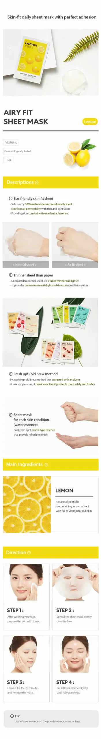 MISSHA Airy Fit Sheet Mask Lemon-1